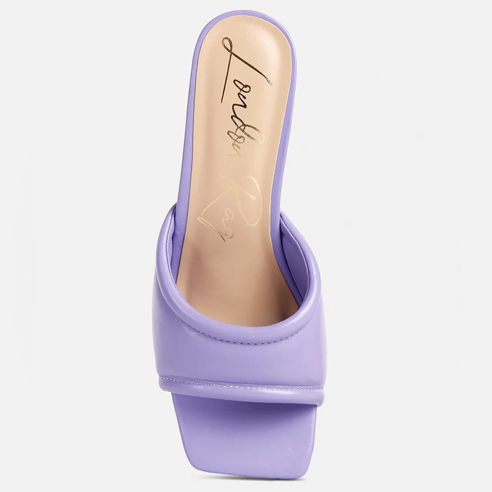 Purple Women's Heeled Slide Sandals - Picture 3 of 12